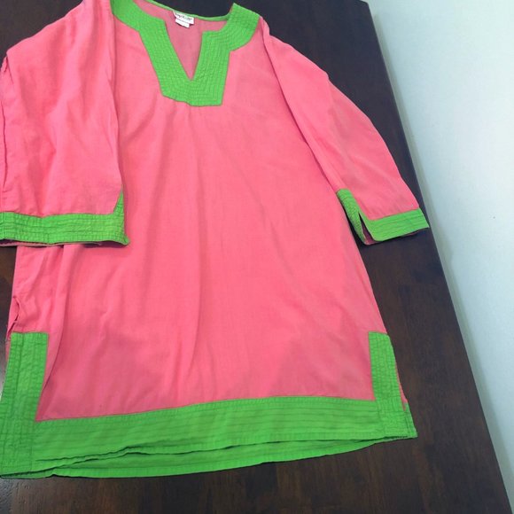 Pink Beach Pool Cover Up Size S Pre-Owned. - Picture 3 of 16